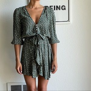 Kivari Valentina Tie Front Mini Dress